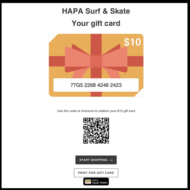 HAPA Gift Card