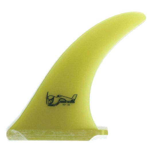 True Ames George Greenough 4A 7" single fin longboard yellow