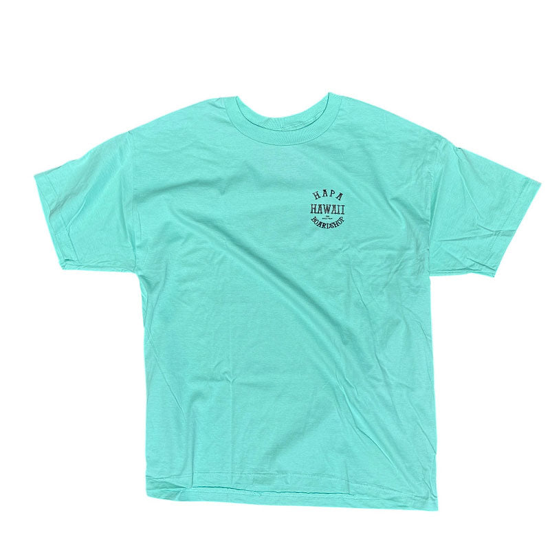 Hapa tee plain Jane black on mint Front